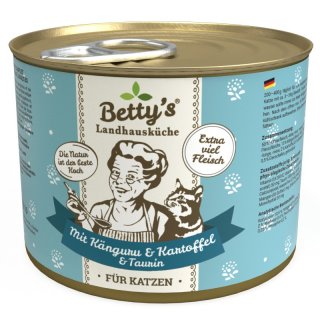 Bettys Landhausküche Katzenfutter Känguru mit Kartoffeln und Geflügel