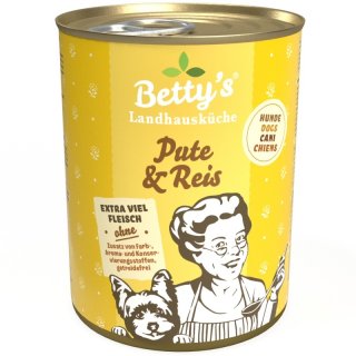 Betty`s Landhausküche Hundefutter Pute & Reis 1x...