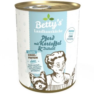 Betty´s Landhausküche Hundefutter Pferd mit Kartoffel & Distelöl