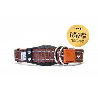 WowWow Hundehalsband mit integrierter Leine Braun