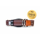 WowWow Hundehalsband mit integrierter Leine Braun 33 - 37 cm Halsumfang