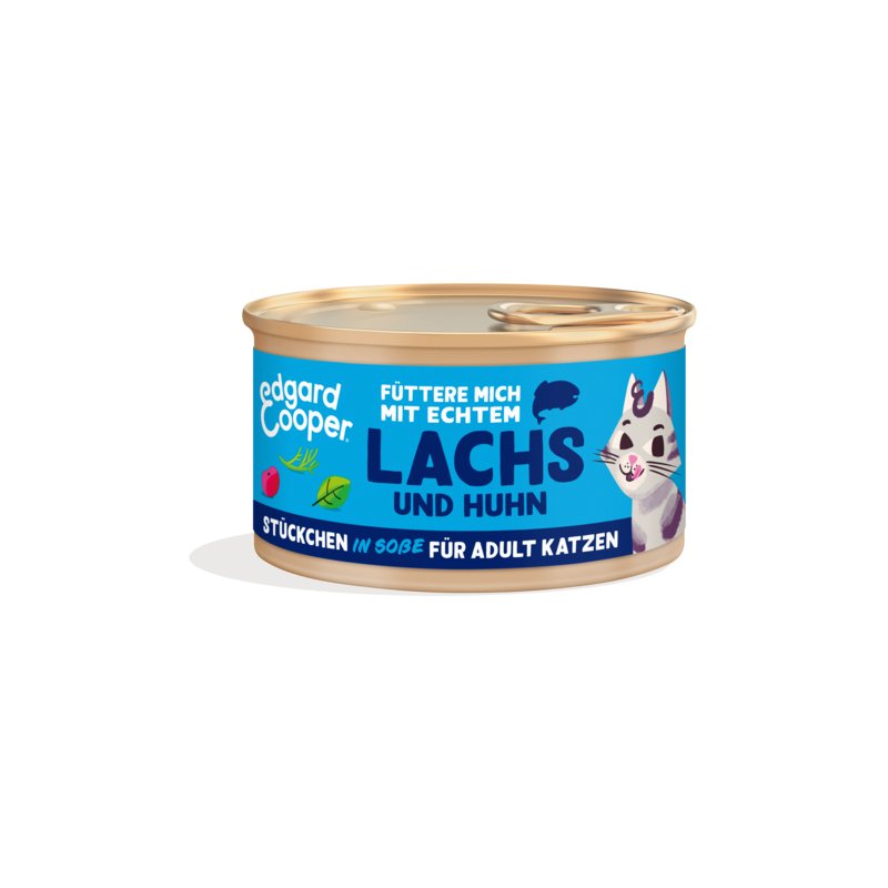 Edgard &amp; Cooper Katzen Nassfutter Adult Pazifischer Lachs und Freilau