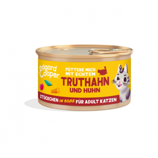 Edgard & Cooper Katzen Nassfutter Adult Freilauftruthahn und Freilaufhuhn 85g