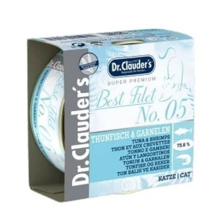 Dr.Clauder´s Katzennassfutter Best Filet No 5 Thunfisch & Garnelen 70g