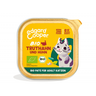 Edgard & Cooper Katzen Nassfutter Paté Adult Bio-Truthahn und Bio-Huhn 85g