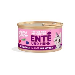 Edgard & Cooper Kitten Nassfutter Freilaufente und Freilaufhuhn 85g