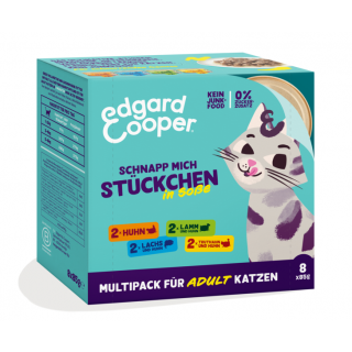 Edgard & Cooper Katzen Nassfutter Stückchen in Soße Adult Multipack 8x85g
