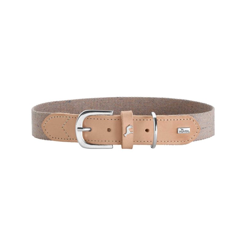 Hunter Hunde Halsband Trino Grau/Natur 55/M