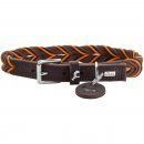 Hunter Hunde Halsband Solid Education Cord Dunkelbraun/Orange