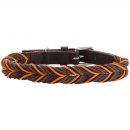 Hunter Hunde Halsband Solid Education Cord Dunkelbraun/Orange