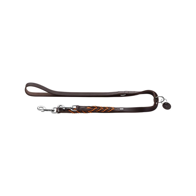 Hunter Verstellbare Leine Solid Education Cord 20/200 Dunkelbraun/Orange