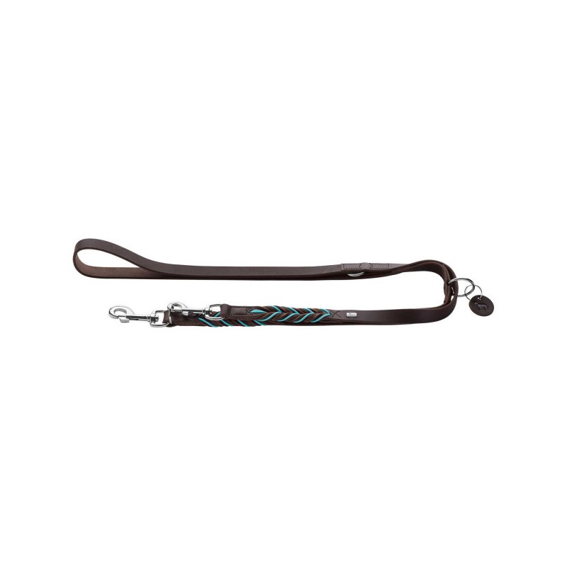 Hunter Verstellbare Leine Solid Education Cord 20/200 Dunkelbraun/Türkis