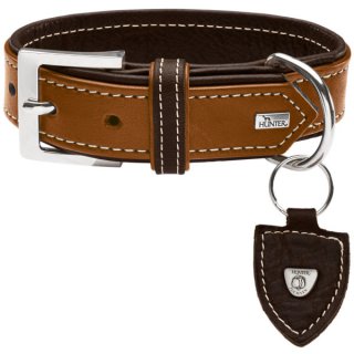 Hunter Hunde Halsband Tara Cognac/Dunkelbaun