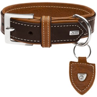 Hunter Hunde Halsband Tara Dunkelbaun/Cognac