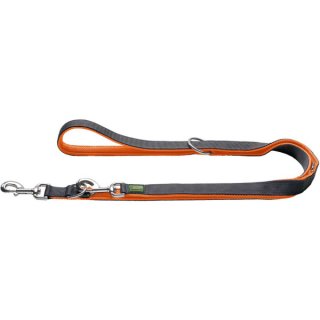 Hunter Verstellbare Hundeleine Maldon 25/200 Orange/Grau