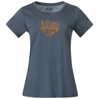 Bergans Damen T-Shirt Graphic Wool Tee Orion Blau