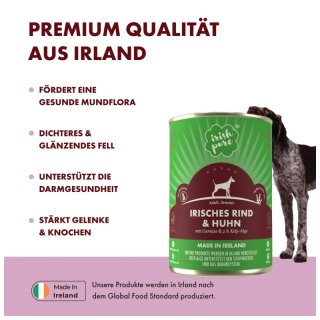 Irish Pure Hundenassfutter Irisches Rind & Huhn mit Gemse & 2 % Kelp