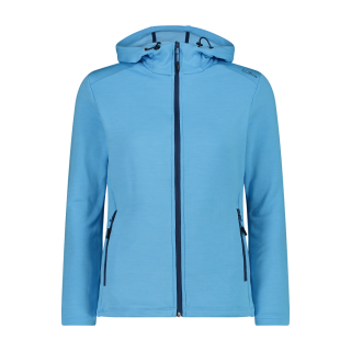 CMP Damen Fleecejacke aus Stretch-Performance mit Kapuze Hellblau