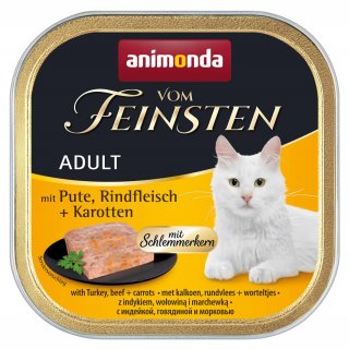 Animonda Katzen Nassfutter Vom Feinsten Adult Schlemmerkern mit Pute, Rindfleisch + Karotten 100 g