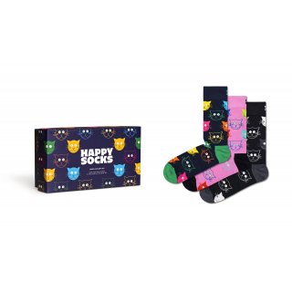 Mixed 3-Pack Happy Socks Gift Cat Socks Set