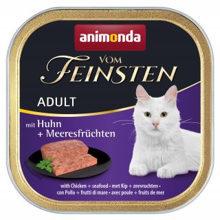 Animonda Katzen Nassfutter Vom Feinsten Adult mit Huhn + Meeresfrüchten 100 g