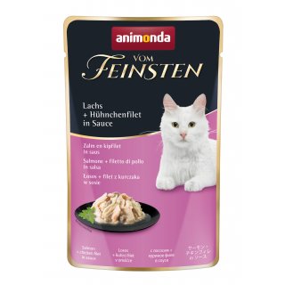 Animonda Katzen Nassfutter Vom Feinsten Adult mit Lachs + Hühnchenfilet in Sauce 50 g