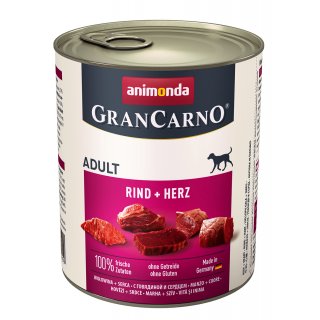 Animonda Hunde Nassfutter GranCarno Adult Rind + Herz 800 g