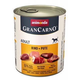 Animonda Hunde Nassfutter GranCarno Adult Rind + Pute 800 g