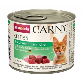 Animonda Kitten Nassfutter Carny Rind, Huhn + Kaninchen 200 g