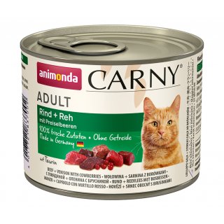 Animonda Katzen Nassfutter Carny Adult Rind + Reh mit Preiselbeeren 200 g