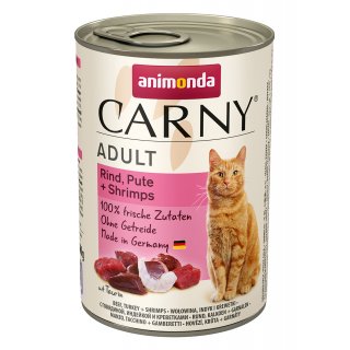 Animonda Katzen Nassfutter Carny Adult Rind, Pute + Shrimps 400 g