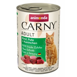 Animonda Katzen Nassfutter Carny Adult Rind, Pute + Kaninchen 400 g