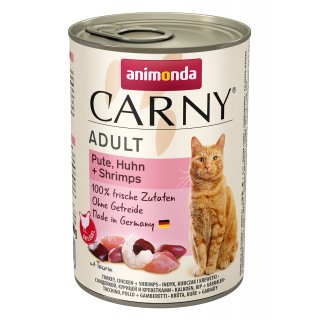 Animonda Katzen Nassfutter Carny Adult Pute, Huhn + Shrimps 400 g