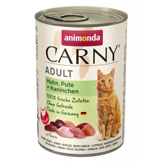 Animonda Katzen Nassfutter Carny Adult Huhn, Pute + Kaninchen 400 g