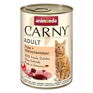 Animonda Katzen Nassfutter Carny Adult Pute + Hühnchenleber 400 g