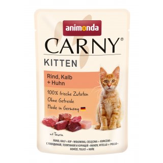 Animonda Kitten Nassfutter Carny Rind, Kalb + Huhn 85 g