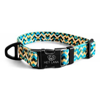 Hey Lana Hundehalsband Kunterbunt Gelb/Blau