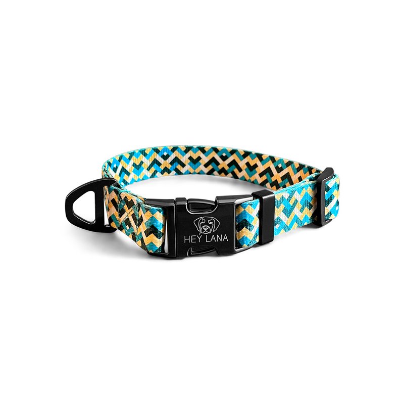 Hey Lana Hundehalsband Kunterbunt Gelb/Blau S