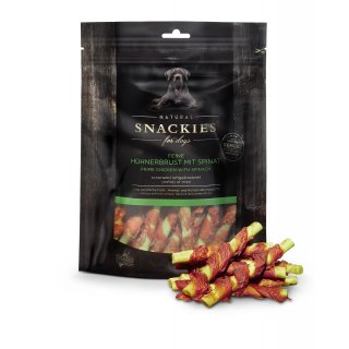 Snackies Hundesnack Feine Hühnerbrust mit Spinat 170g