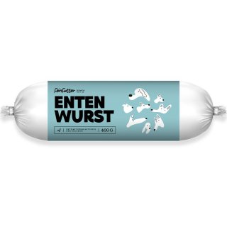 Feinfutter Hundewurst - Ente mit Süßkartoffel und Zucchini 800g