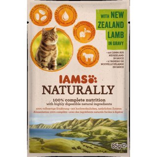 IAMS Naturally Katzennassfutter mit Neuseeland-Lamm in Sauce 85g