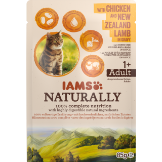 IAMS Naturally Katzennassfutter mit Huhn und Neuseeland-Lamm in Sauce 85g