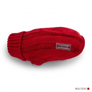 Wolters Hunde Strickpullover Zopf Rot