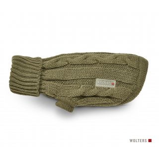 Wolters Hunde Strickpullover Zopf Olive