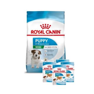 ROYAL CANIN MINI Puppy Trockenfutter 8 Kg +Probierpaket Nassfutter