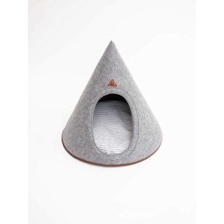 PET & CO. Hunde- & Katzenhöhle Tonto Grau M (80 cm Ø / 85 cm Höhe)