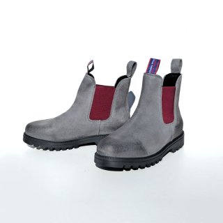 Blue Heeler Damen Chelsea Boots Fraser Raw warm Stein Grau/Rot