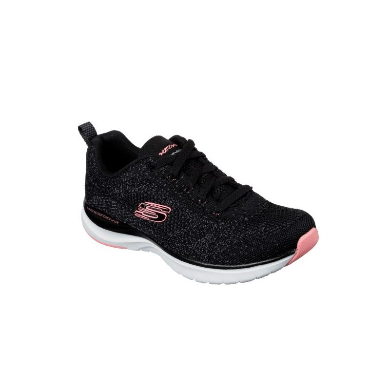 Skechers Damen Sneaker Ultra Groove Schwarz / Pink