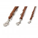 Maul Ledermanufaktur Lederleine Rundgen&auml;ht Cognac/Silber L&auml;nge 3m / St&auml;rke 6mm