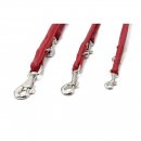 Maul Ledermanufaktur Lederleine Rundgen&auml;ht Rot/Silber L&auml;nge 2m / St&auml;rke 10mm